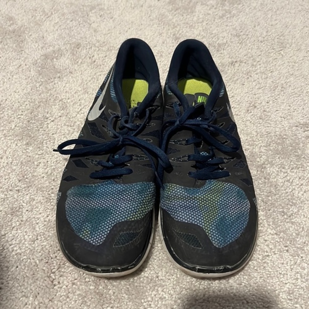 Nike free 5.0 print blue womens 9.5